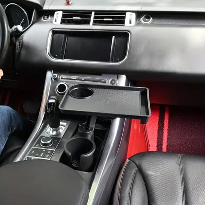 Car Cup Holder, Dual-Slot Design Seat Cup Holder, In-Car Beverage & Snack Storage Accessory, Automotive Organizer, Center Console Storage Box, Vehicle Organization Supplies, Rotating Cup Holder & Tray Extender