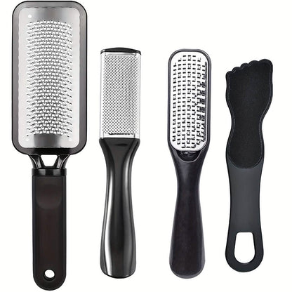 4-Piece Stainless Steel Foot File Set – Callus & Dead Skin Remover