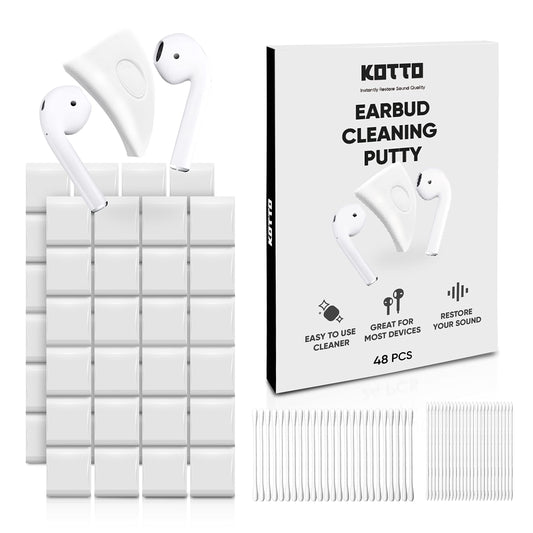 KOTTO 48 PCS Earbud Cleaner Kit Earbuds Cleaning Putty AirPod Cleaner Kit Easily Remove Ear Wax and Dirt from Headphone/Earbud/AirPods/Charging Cases/Laptop/Phone/Earphones/Camera (48 PCS)