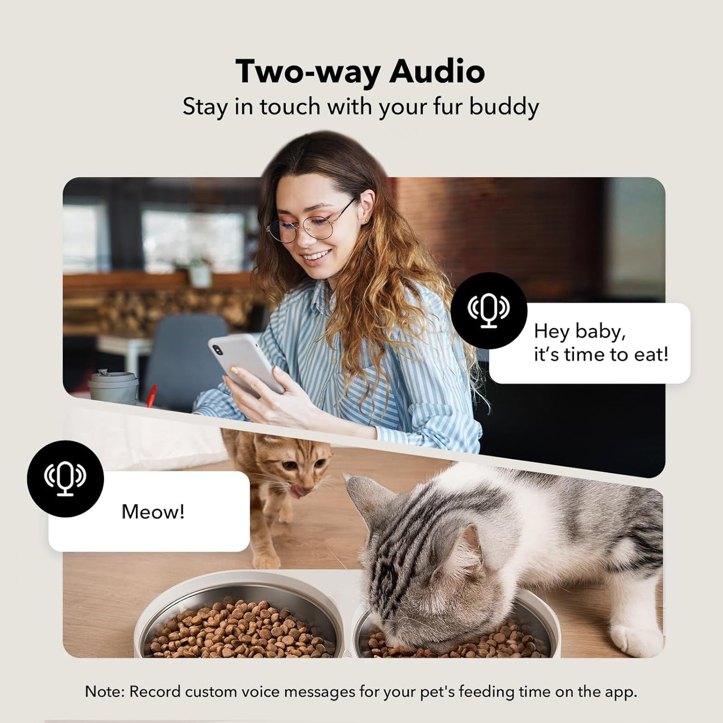 PETLIBRO Automatic Cat Feeder with Camera for Two Cats, 1080P HD Video with Night Vision, 5G Wifi Pet Feeder with Phone APP Control, 2-Way Audio for Cat & Dog, Low Food & Motion & Sound Alerts