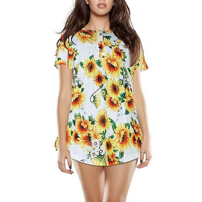 Women Summer Shirts Tops Loose Short