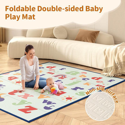 Cozibb BP01 Baby Playpen with Mat, 71" × 59" Extra Large Playpen for Babies and Toddler, Baby Fence Play & Sleep Area for Indoor & Outdoor