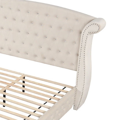 Sophia - Crystal Tufted Upholstered Bed