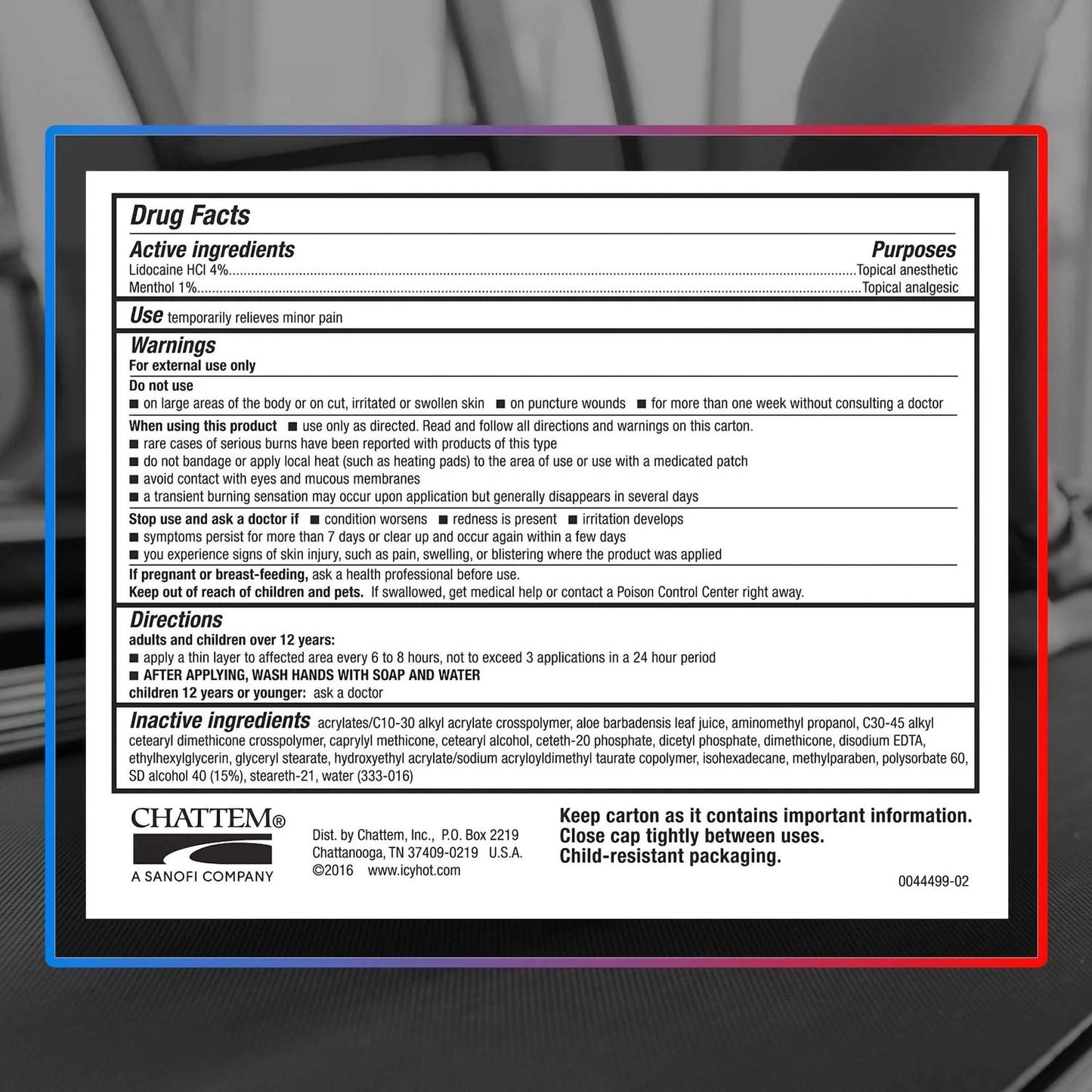 Icy Hot Lidocaine Pain Relief Cream 04116717101