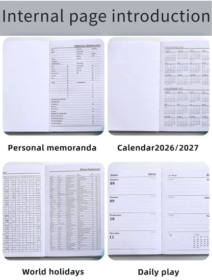 A7 2026 English Planner Book | Mini Pocket Weekly Calendar