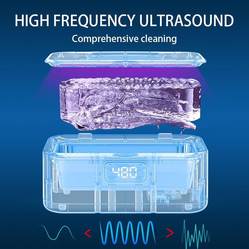 Ultrasonic Jewelry Cleaner 50Khz 24Oz 304 Stainless Steel Tank Digital Timer 5 Modes for Jewelry Eyeglasses Rings Watch Strap Dentures Gift Efficient Deep Cleaning