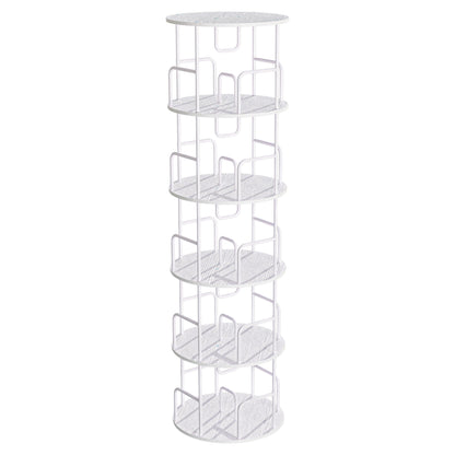 Rotating Bookshelf Tower 5 Tier Spinning 360 Degree Revolving Storage Shelf