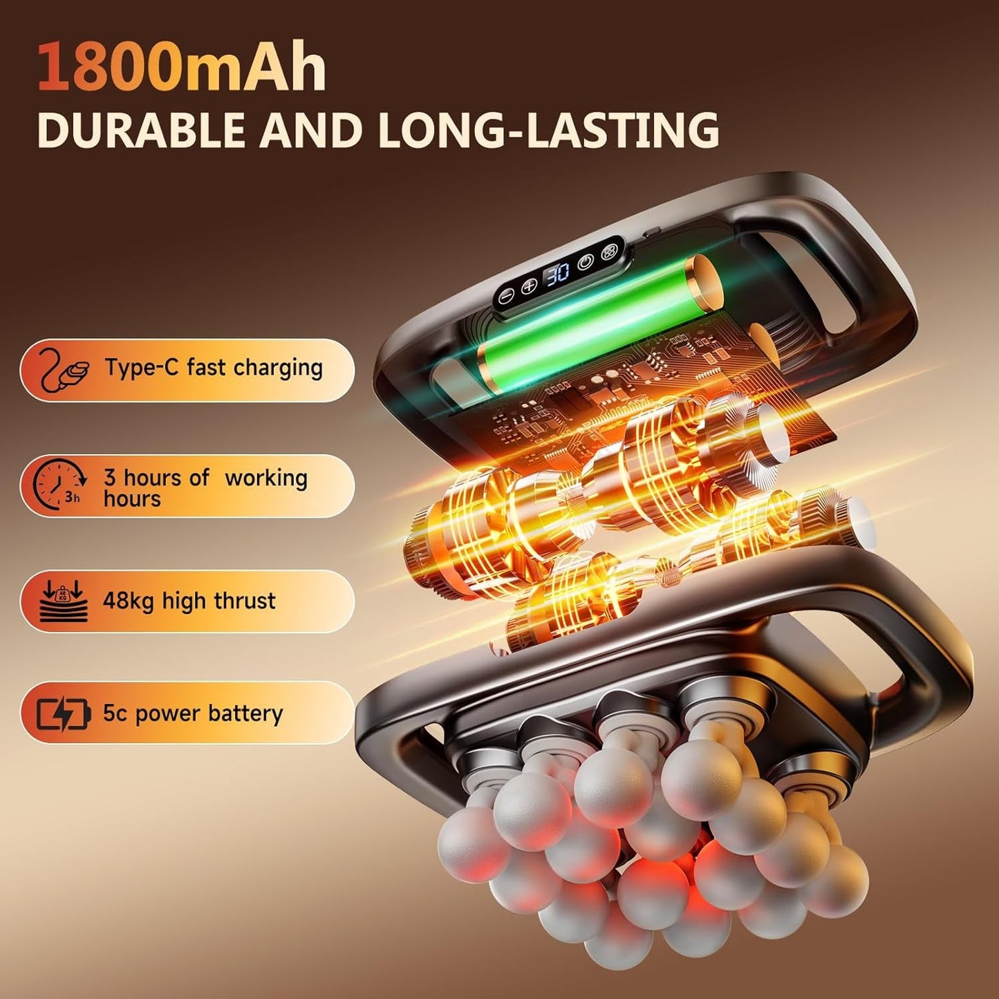 Upgraded 16-Head Massage Gun, Deep Tissue Percussion Massager, Muscle Massage Gun for Back, Shoulders, Legs, Body Muscle Pain Relief, Gifts for Men and Women