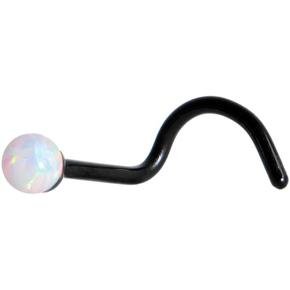 White 2.5mm Synthetic Opal Ball Anodized Left Nose Screw 4 Pack Set