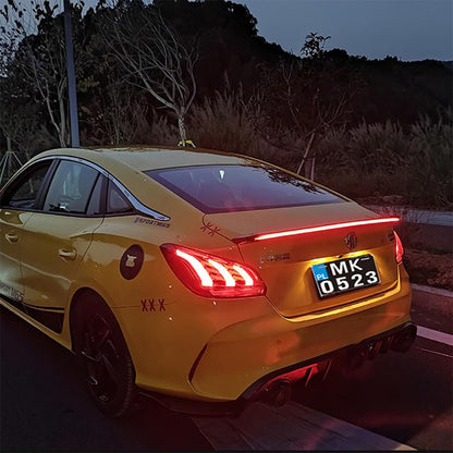 47-51In Dynamic White Yellow Carbon Fiber LED Spoiler Light Car Trunk Spoiler Roof Lip Kit Car Rear Spoiler Light Strip 12V