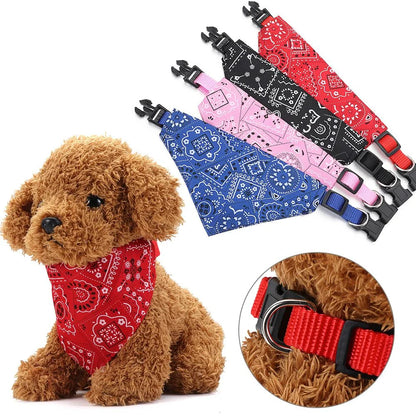 Adjustable Pet Bandana Scarf | Washable Cotton Triangle Collar for Dogs and Cats