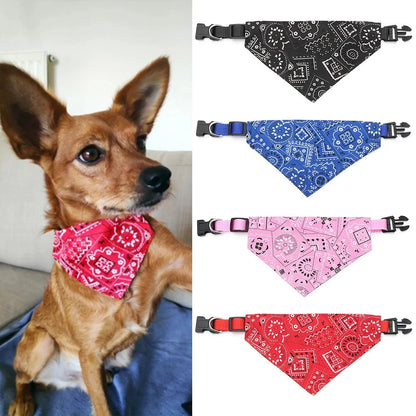 Adjustable Pet Bandana Scarf | Washable Cotton Triangle Collar for Dogs and Cats