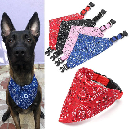 Adjustable Pet Bandana Scarf | Washable Cotton Triangle Collar for Dogs and Cats