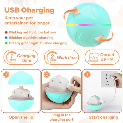 Interactive Touch-Activated Dog Ball - Moving, Vibrating Toy for Small & Medium Dogs - Anti-Boredom, USB Rechargeable Fun!