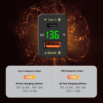 48W Fast Charge QC30 Car Modification Mobile Phone Charger