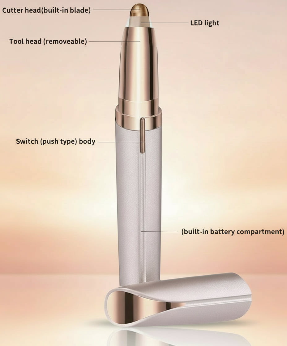 "Effortless Facial Eyebrow Grooming Tool for Lazy People! Rechargeable Electric Eyebrow Trimmer: 3-Second Quick Removal of Eyebrow Surrounding Hair without Skin Scratching, Magnetic Blade for Easy Disassembly & Cleaning,