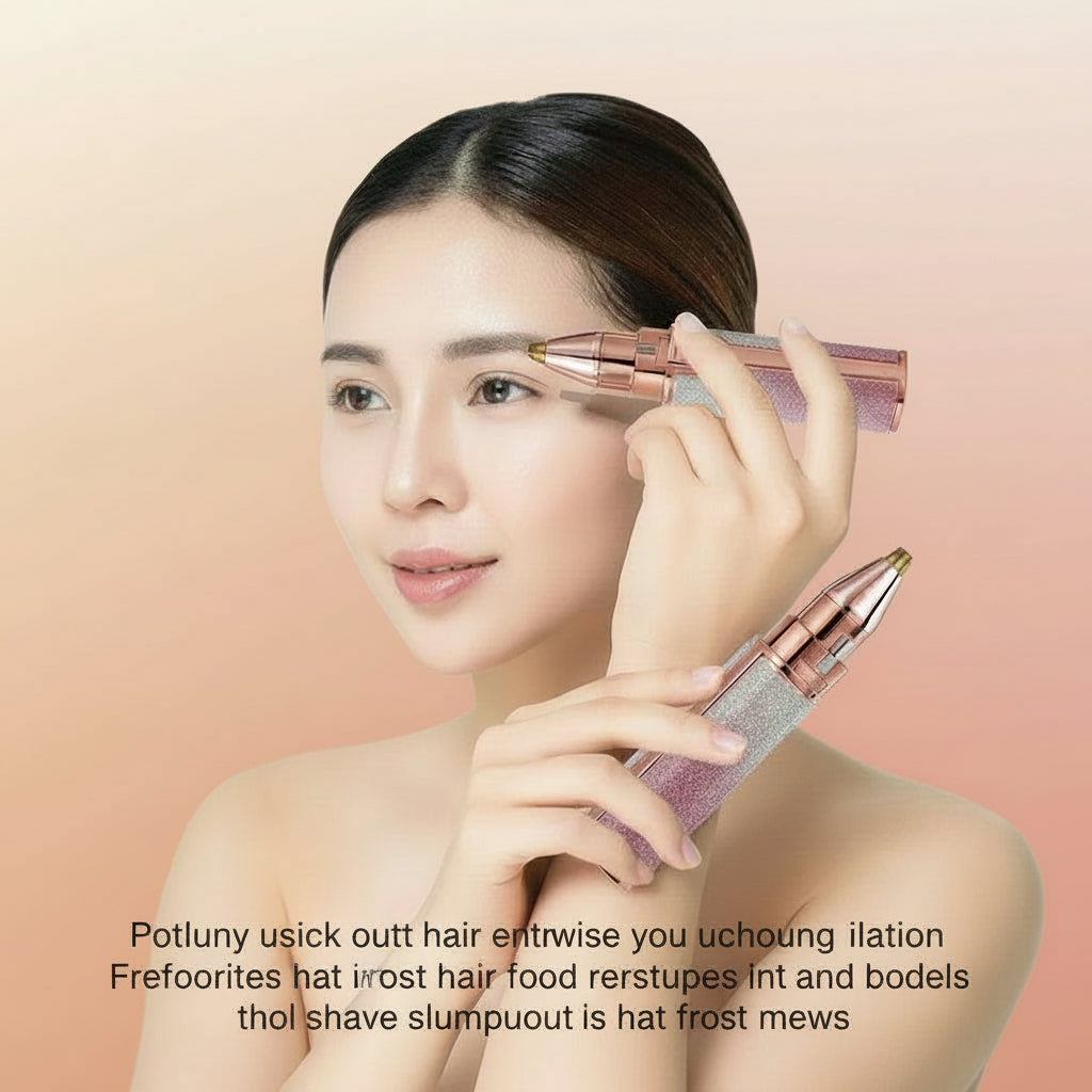 2 in 1 Rechargeable Epilator Electric Eyebrow Trimmer Female Body Facial Lipstick Shape Hair Removal Mini Painless Razor Shaver