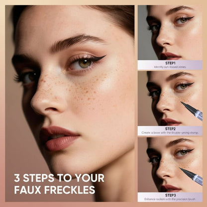 2CHILL 2-In-1 Dual Ended Microblading Freckle Pen & Freckle Stamp,Waterproof Microblading Freckle Maker with Precision Tip for Natural Freckle Makeup, Brows, Eyeliner, Last 24Hrs