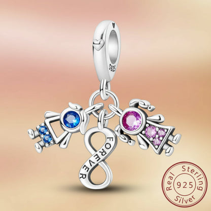 (50-113)MULA S925 Sterling Silver Pendant and Beads , Suitable for Pandora Bracelets and Necklaces, Ideal for Anniversary Gifts, Christmas, Birthday Presents, and Suitable for All Women.