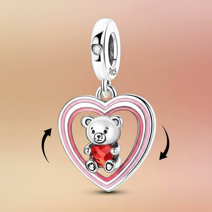 (50-113)MULA S925 Sterling Silver Pendant and Beads , Suitable for Pandora Bracelets and Necklaces, Ideal for Anniversary Gifts, Christmas, Birthday Presents, and Suitable for All Women.