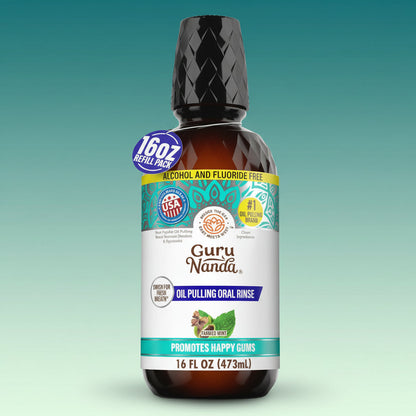 16Oz Refill Bottle - Gurunanda Cocomint Pulling Oil with 7 Essential Oils & Vitamins D, E & K2