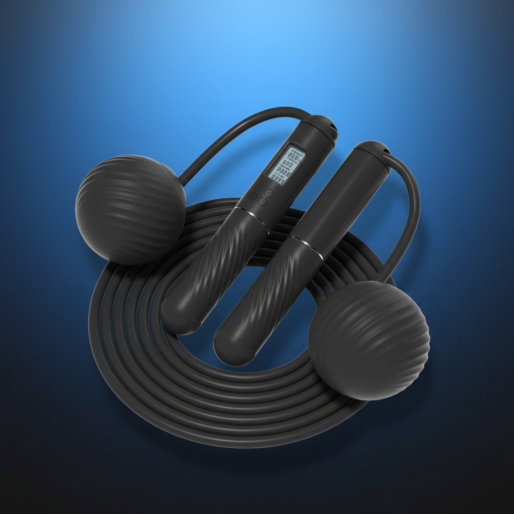 2 in 1 Cordless Jump Rope with Counter for Fitness - Adjustable Smart Skipping Rope for Men Women Kids Outdoor Speed Boxing Crossfit Workout Exercise Cardio Large Ball-Weighted Jump Rope