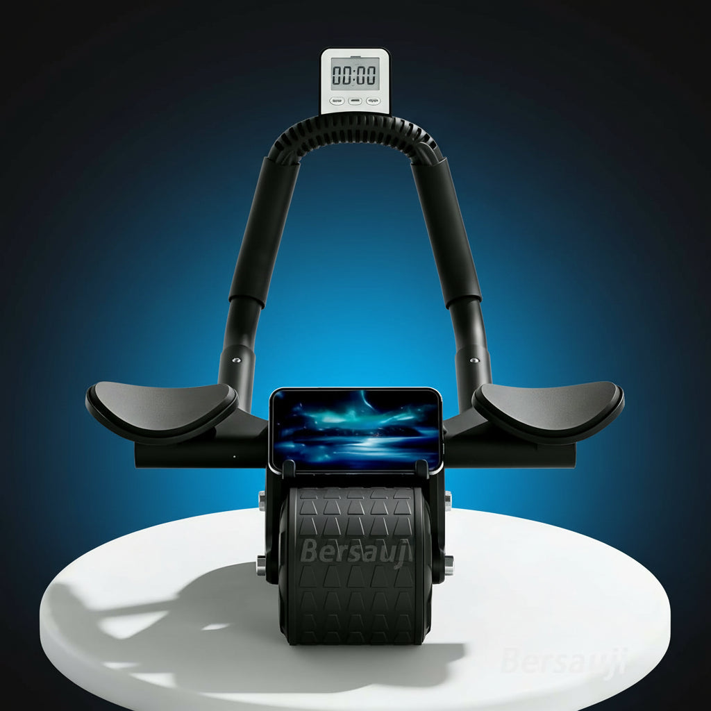 2025 New Ab Roller Wheel with Knee Mat &Timer, Automatic Rebound Abdominal Wheel, Ab Abdominal Exercise Roller with Elbow Support, Abs Workout Equipment Ab Exercise Roller for Women Men