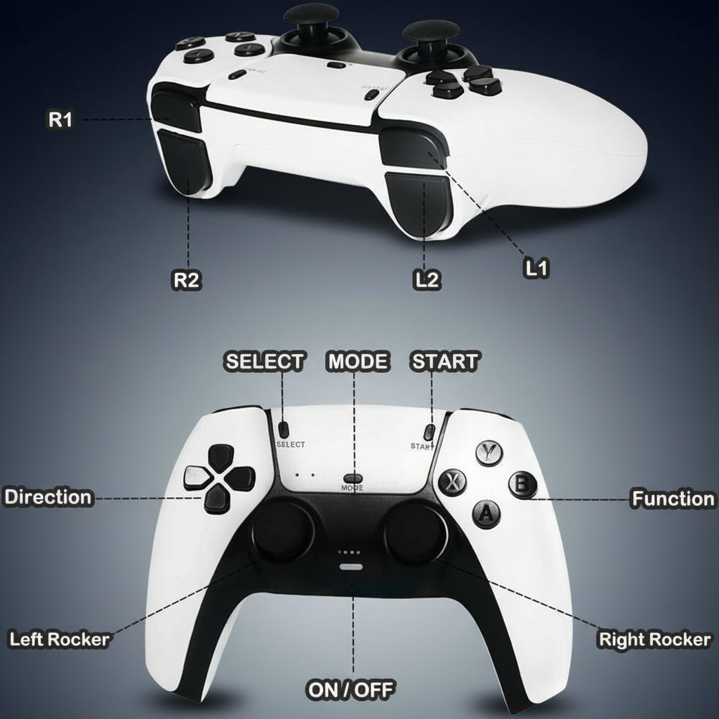 2026 M15 plus Retro Game Console Upgrade, Includes Game Stick, Wireless Controller, Game Simulator, Perfect for Nostalgia Gaming