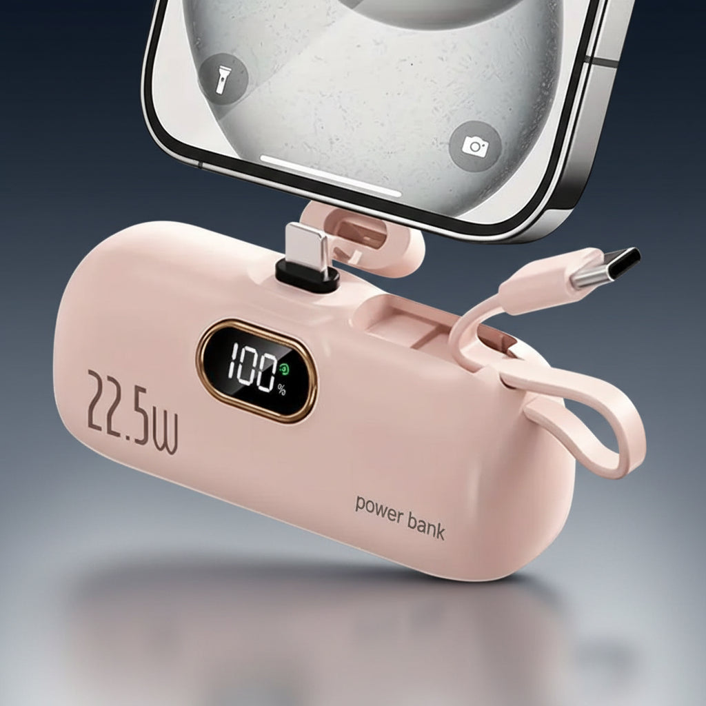 22.5W Mini Portable Charger Power Bank with 3 Output Ports, 5000Mah Fast Charging Battery Pack with LED Display