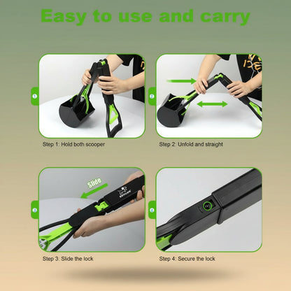 28" Heavy-Duty Foldable Dog Pooper Scooper - Unbreakable, Easy-to-Use for Grass, Gravel & Outdoor Cleanup