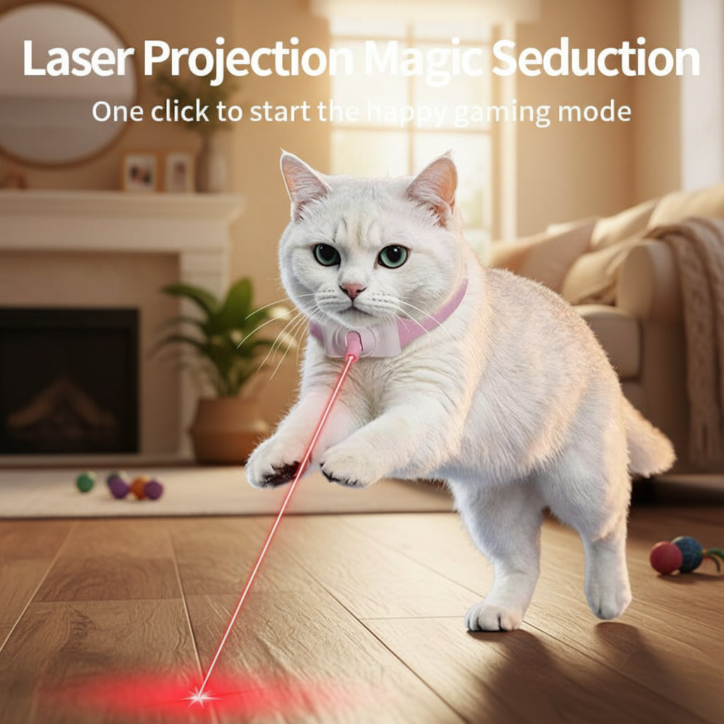 2Pcs Smart Laser Cat Collars for Cats Rechargeable Infrared Interactive Self-Hiking Artifacts Automatic Cat Laser Collar Toys with LED Lights, Smart Cat Laser Collars for Kittens, Interactive Toys for Indoor Cats Christmas Gift