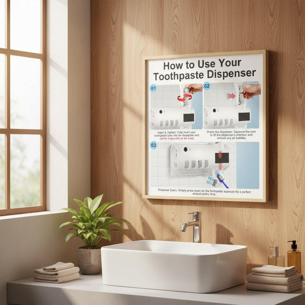 3-In-1 Toothbrush Holder with Smart Automatic Toothpaste Dispenser USB Charging Wall-Mounted Bathroom Storage Box Holds up to 4 Brushes Simultaneously Space-Saving