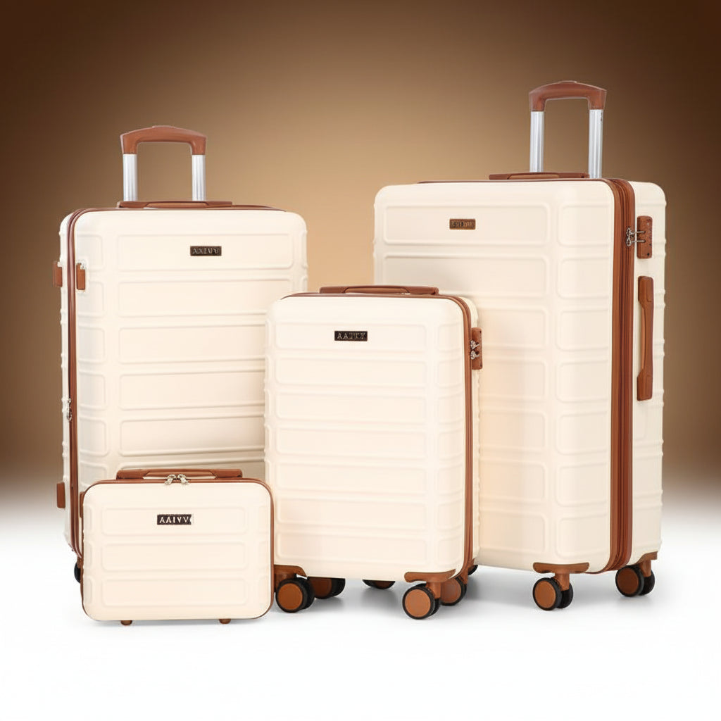 AAIVV 4-Piece Expandable Luggage Set - Durable Hardshell Suitcases with Double Spinner Wheels & TSA Lock (13/20/26/28In) -