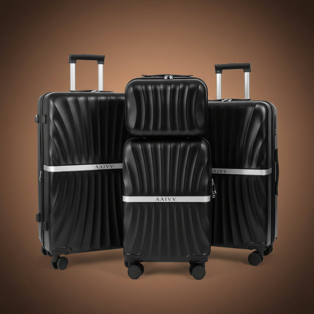 AAIVV 4-Piece Expandable Luggage Set - Durable Hardshell Suitcases with Double Spinner Wheels & TSA Lock (13/20/26/28In) -
