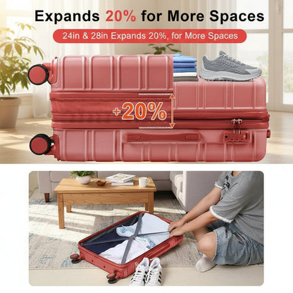 AAIVV 4Pcs Luggage Sets with TSA Locks-Suitcasefor Travel, Hardshell Luggage TSA Lock Spinnerwheels Hardshell Lightweight.
