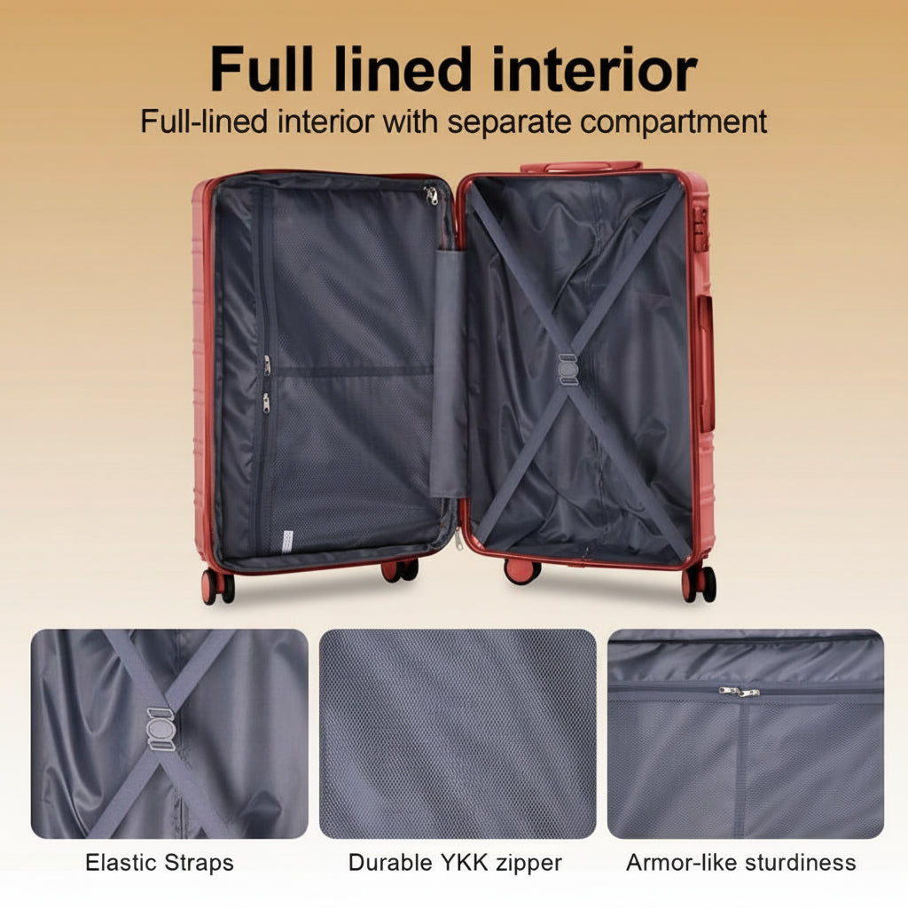 AAIVV 4Pcs Luggage Sets with TSA Locks-Suitcasefor Travel, Hardshell Luggage TSA Lock Spinnerwheels Hardshell Lightweight.