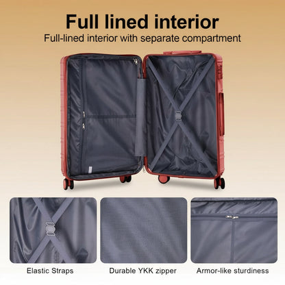 AAIVV 4Pcs Luggage Sets with TSA Locks-Suitcasefor Travel, Hardshell Luggage TSA Lock Spinnerwheels Hardshell Lightweight.
