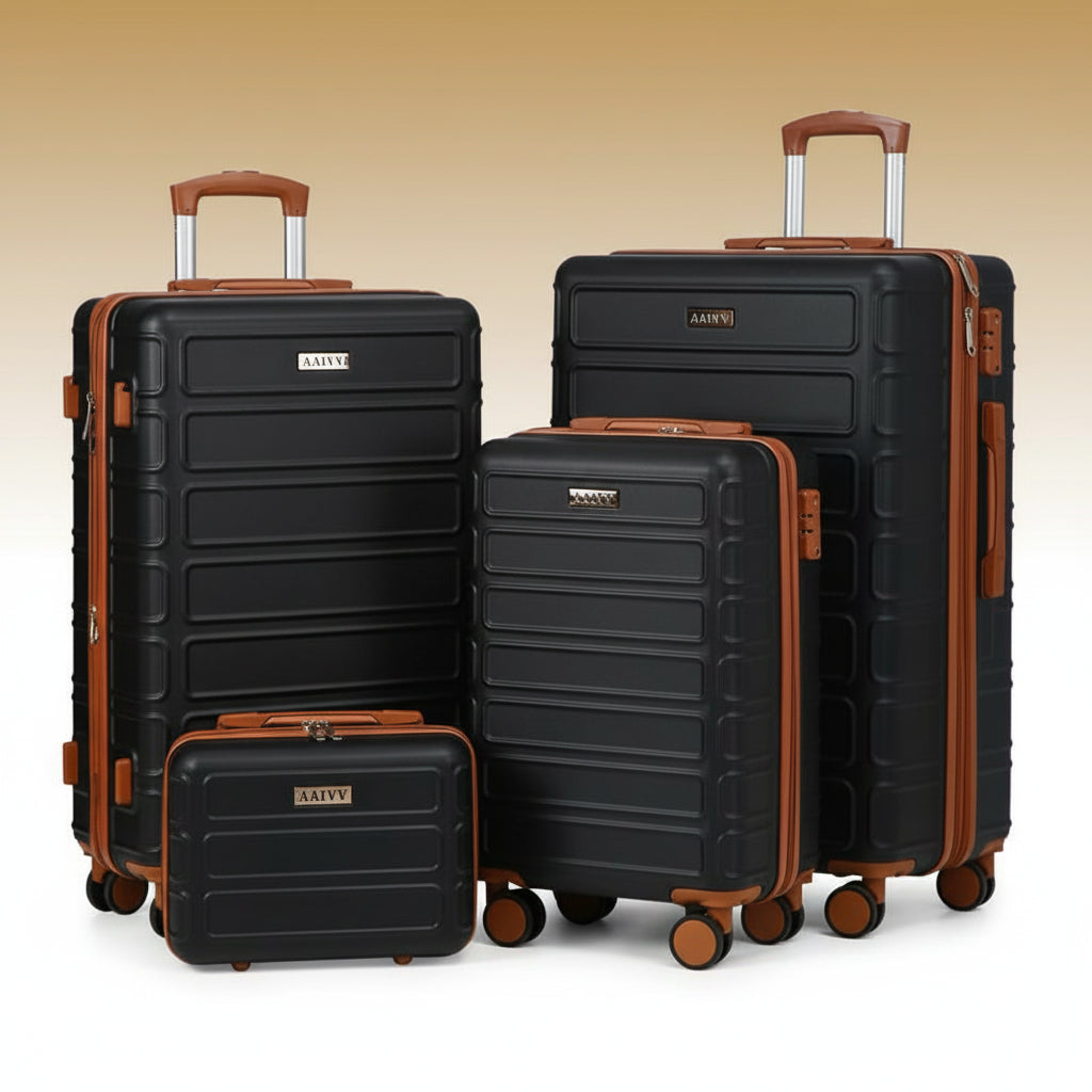 AAIVV 4Pcs Luggage Sets with TSA Locks-Suitcasefor Travel, Hardshell Luggage TSA Lock Spinnerwheels Hardshell Lightweight.