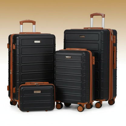 AAIVV 4Pcs Luggage Sets with TSA Locks-Suitcasefor Travel, Hardshell Luggage TSA Lock Spinnerwheels Hardshell Lightweight.