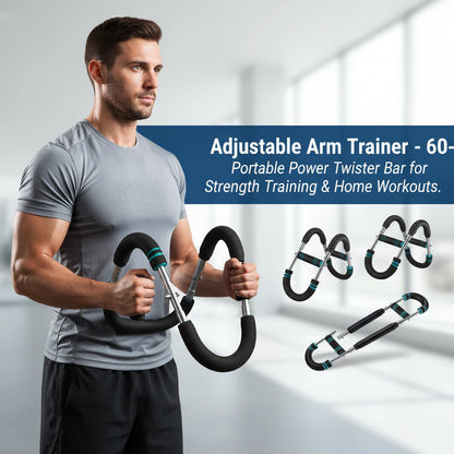 Adjustable Arm Trainer - 60-110Lb Portable Power Twister Bar for Strength Training & Home Workouts
