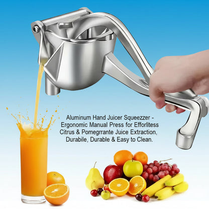 Aluminum Hand Juicer Squeezer - Ergonomic Manual Press for Effortless Citrus & Pomegranate Juice Extraction, Durable & Easy to Clean