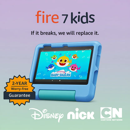 Amazon Fire 7 Kids Tablet, Ages 3-7. Top-Selling 7" Kids Tablet on Amazon. Includes Ad-Free and Exclusive Content, Easy Parental Controls, 10-Hr Battery, 16 GB, Blue