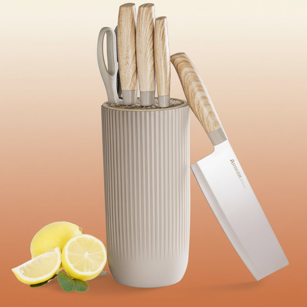 Astercook 4-Piece Bamboo Cutting Board Set with Holder Composite Side Cutting Board for Kitchen Use Chopping Kitchen Knives