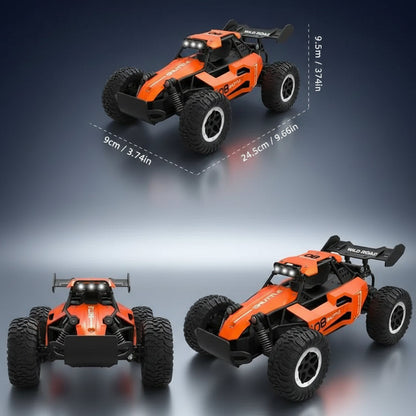 Alloy Remote Control Off-Road Vehicle, 1:16 Scale, 2.4Ghz Wireless Remote Control, Equipped with LED Headlights, Available in Black, Blue and Orange, with Shock Absorption Function.