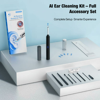 AI Ear Wax Removal Kit with 1080P HD Camera, AI Eardrum Alert, 6-Axis Gyroscope, Waterproof Lens, 230Mah Battery, 8-Piece Ear Cleaning Set, Ios & Android, FSA/HSA Eligible