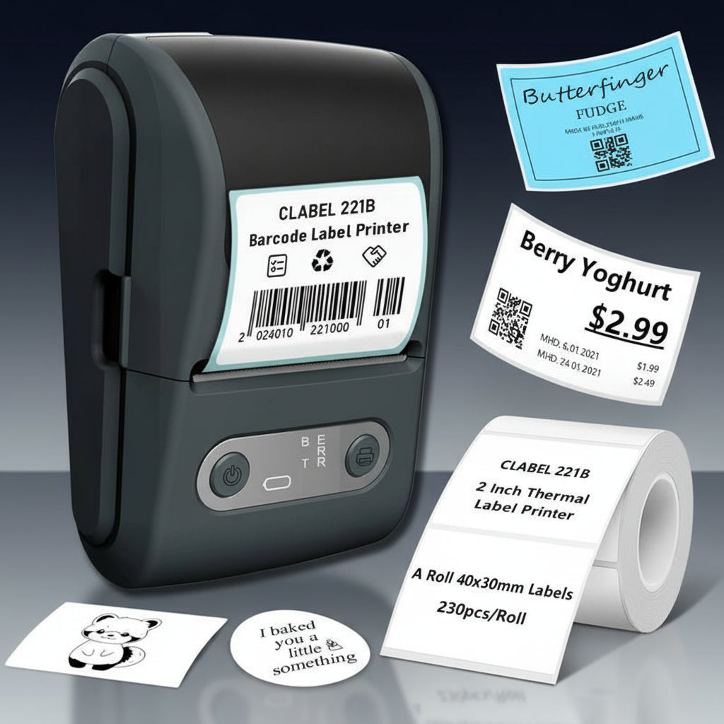 AIFRAME Label Maker with Tape Label Printer for Business Sticker Printer Compatible with 12-57Mm Width Labels Wireless Connectivity High-Speed Printing 1200Mah Battery for Office Home