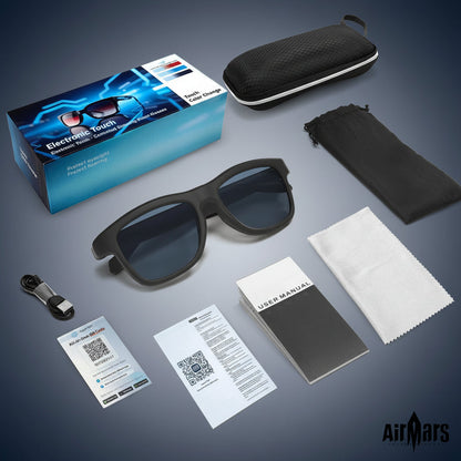 Airmars GV90AI Smart AI Translation Glasses with Bluetooth Headphones, Sliding Dimming & Color Changing Lenses, UV Protection, One-Touch Multi-Function Control, Easy-To-Use Wearable