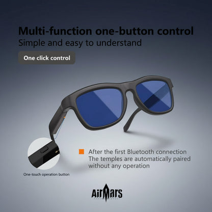 Airmars GV90AI Smart AI Translation Glasses with Bluetooth Headphones, Sliding Dimming & Color Changing Lenses, UV Protection, One-Touch Multi-Function Control, Easy-To-Use Wearable