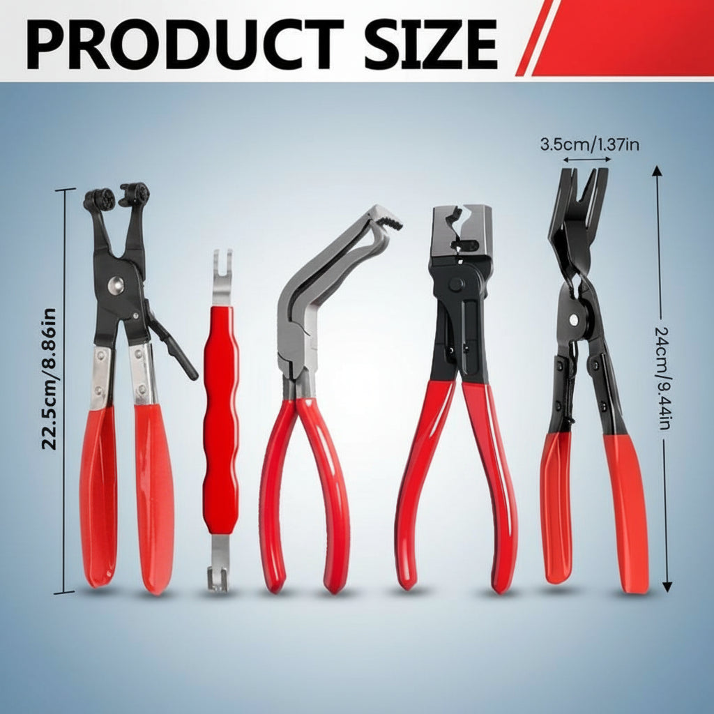 Automotive Electrical Disconnect Pliers Kit,Auto Repair Plier,High-Carbon Steel Connector Separator 60 ° Pliers,Hose Clamp Plier,Car Trim Clip Removal Pliers,Plug Release Tool and Wire Terminal Removal in Storage Bag.