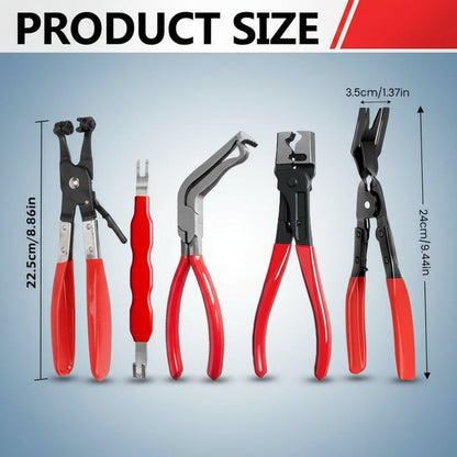 Automotive Electrical Disconnect Pliers Kit,Auto Repair Plier,High-Carbon Steel Connector Separator 60 ° Pliers,Hose Clamp Plier,Car Trim Clip Removal Pliers,Plug Release Tool and Wire Terminal Removal in Storage Bag.